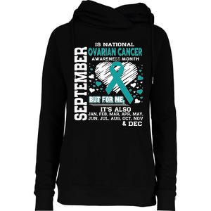 September Is National Ovarian Cancer Awareness Month Womens Funnel Neck Pullover Hood