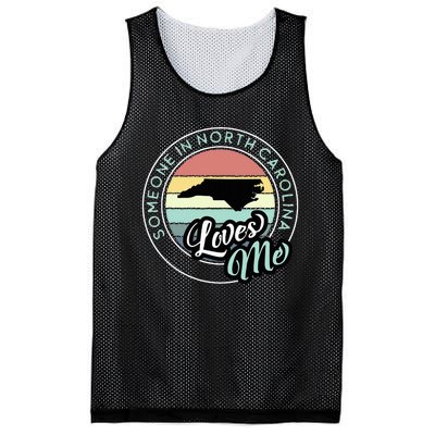 Someone In North Carolina Loves Me Vintage Sunset State Map Mesh Reversible Basketball Jersey Tank