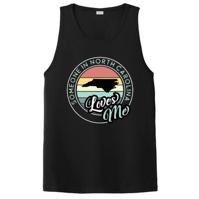 Someone In North Carolina Loves Me Vintage Sunset State Map PosiCharge Competitor Tank