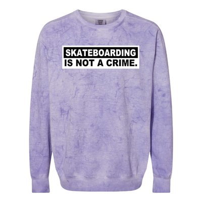 Skateboarding Is Not A Crime Cool Design Gift Colorblast Crewneck Sweatshirt