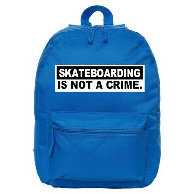Skateboarding Is Not A Crime Cool Design Gift 16 in Basic Backpack
