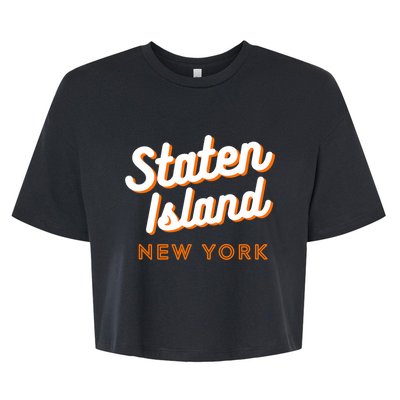 Staten Island Ny Retro Si Ny Bella+Canvas Jersey Crop Tee