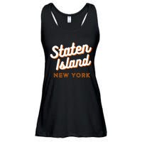 Staten Island Ny Retro Si Ny Ladies Essential Flowy Tank