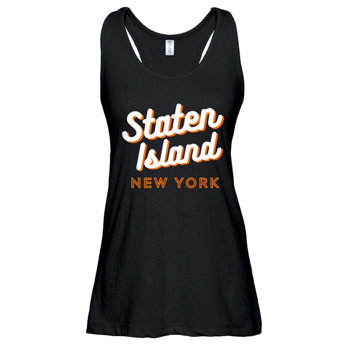 Staten Island Ny Retro Si Ny Ladies Essential Flowy Tank