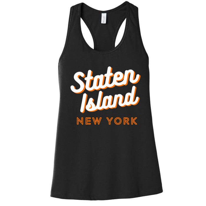 Staten Island Ny Retro Si Ny Women's Racerback Tank