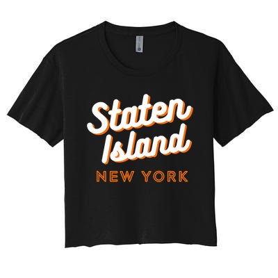 Staten Island Ny Retro Si Ny Women's Crop Top Tee