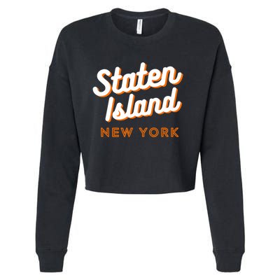 Staten Island Ny Retro Si Ny Cropped Pullover Crew