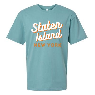 Staten Island Ny Retro Si Ny Sueded Cloud Jersey T-Shirt