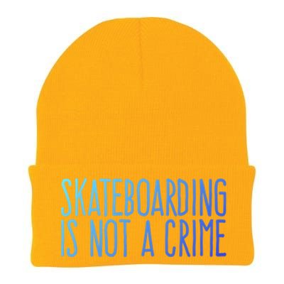 Skateboarding Is Not A Crime Skating Extreme Sport Gift Knit Cap Winter Beanie