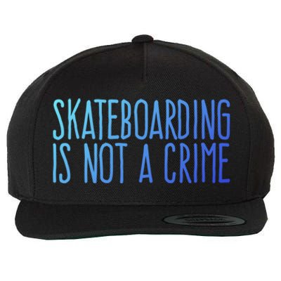 Skateboarding Is Not A Crime Skating Extreme Sport Gift Wool Snapback Cap