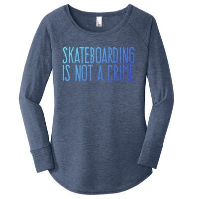 Skateboarding Is Not A Crime Skating Extreme Sport Gift Women's Perfect Tri Tunic Long Sleeve Shirt