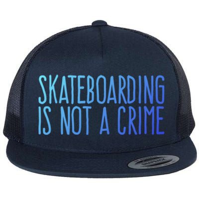 Skateboarding Is Not A Crime Skating Extreme Sport Gift Flat Bill Trucker Hat