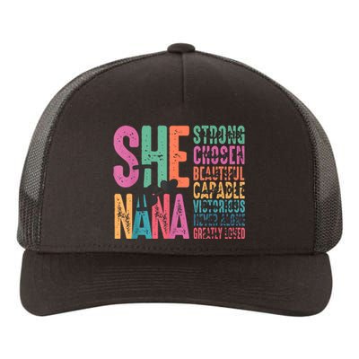 She Is Nana Christian Mothers Day Jesus Nana Religious Yupoong Adult 5-Panel Trucker Hat