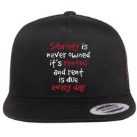 Sobriety Is Never Owned Sobriety Anniversary Sober Aa Na Flat Bill Trucker Hat