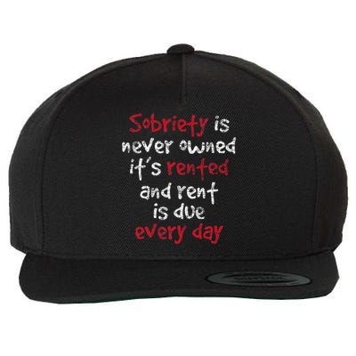 Sobriety Is Never Owned Sobriety Anniversary Sober Aa Na Wool Snapback Cap