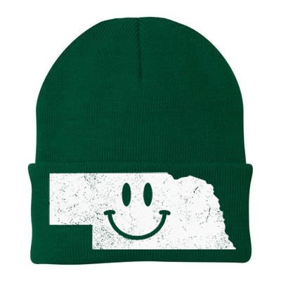 Smiling In NE – Funny Nebraska Happy Face Knit Cap Winter Beanie