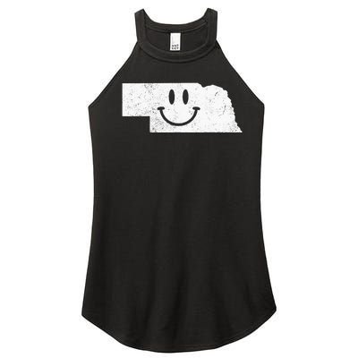 Smiling In NE – Funny Nebraska Happy Face Women’s Perfect Tri Rocker Tank