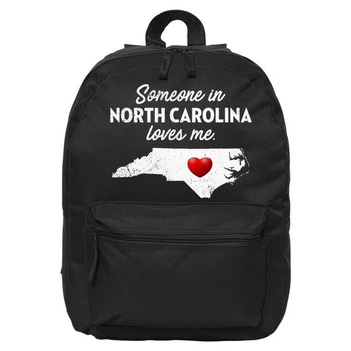 Someone In North Carolina Loves Me North Carolina 16 in Basic Backpack