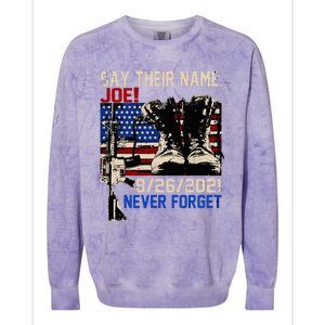 say ir names joe names of fallen soldiers 13 heroes Colorblast Crewneck Sweatshirt