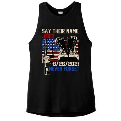 say ir names joe names of fallen soldiers 13 heroes Ladies PosiCharge Tri-Blend Wicking Tank