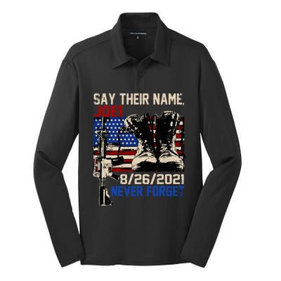 say ir names joe names of fallen soldiers 13 heroes Silk Touch Performance Long Sleeve Polo