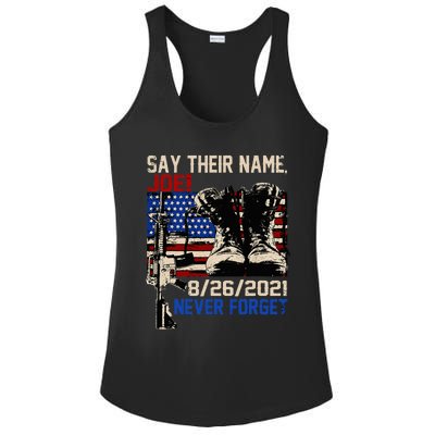 say ir names joe names of fallen soldiers 13 heroes Ladies PosiCharge Competitor Racerback Tank