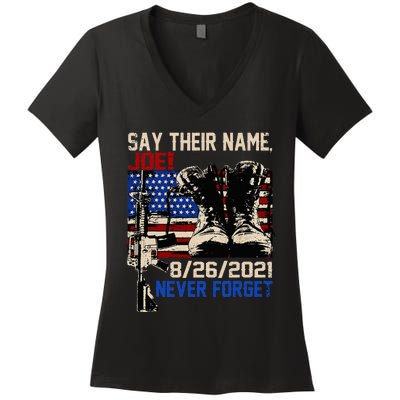 say ir names joe names of fallen soldiers 13 heroes Women's V-Neck T-Shirt