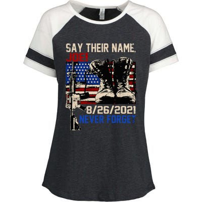 say ir names joe names of fallen soldiers 13 heroes Enza Ladies Jersey Colorblock Tee