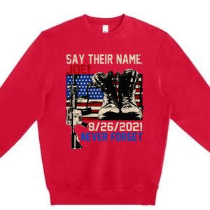 say ir names joe names of fallen soldiers 13 heroes Premium Crewneck Sweatshirt