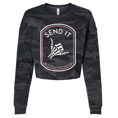 Send It No Victory Without Sacrifice Cropped Pullover Crew