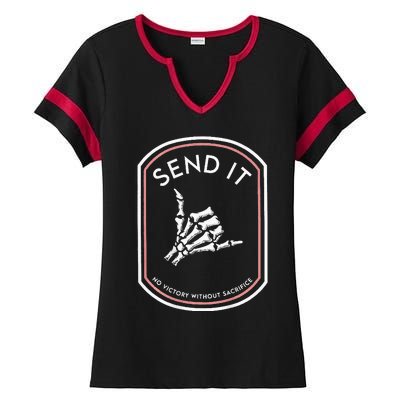 Send It No Victory Without Sacrifice Ladies Halftime Notch Neck Tee