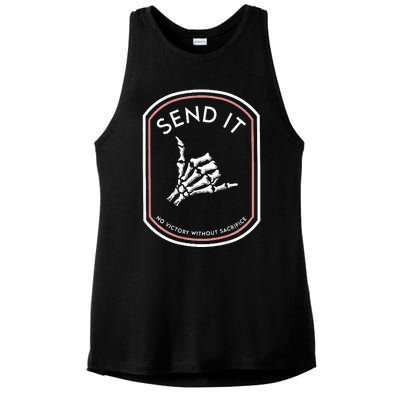 Send It No Victory Without Sacrifice Ladies PosiCharge Tri-Blend Wicking Tank