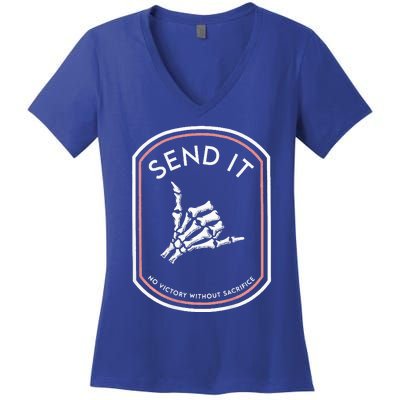 Send It No Victory Without Sacrifice Women's V-Neck T-Shirt