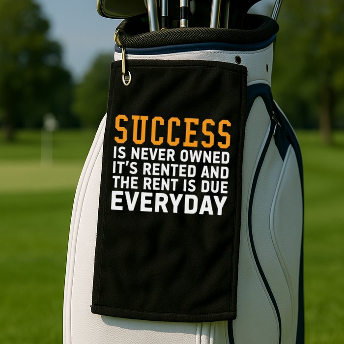 Success Is Never Owned It's Rented And Rent Is Due Everyday Golf Towel