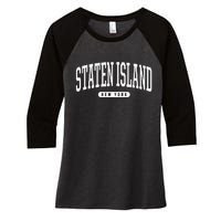 Staten Island New York Staten Island Women's Tri-Blend 3/4-Sleeve Raglan Shirt