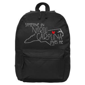 Someone In North Carolina Loves Me Funny State Map Design 16 in Basic Backpack