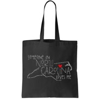 Someone In North Carolina Loves Me Funny State Map Design Tote Bag