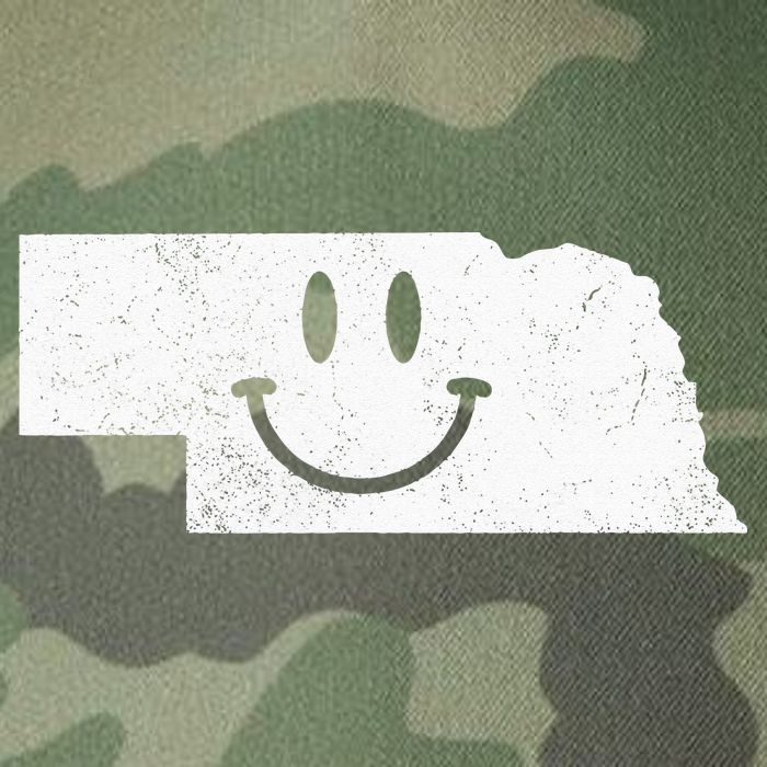 Smiling In NE – Funny Nebraska Happy Face Legacy Tie Dye Trucker Hat