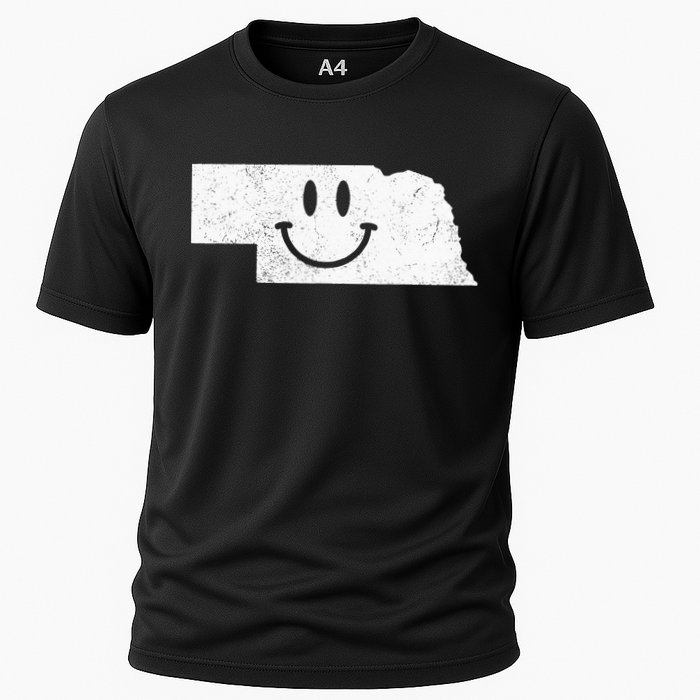 Smiling In NE – Funny Nebraska Happy Face Performance Shirt