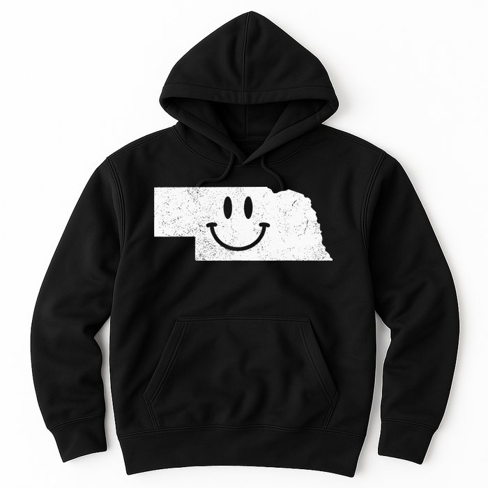 Smiling In NE – Funny Nebraska Happy Face Hoodie