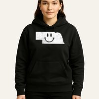 Smiling In NE – Funny Nebraska Happy Face Hoodie