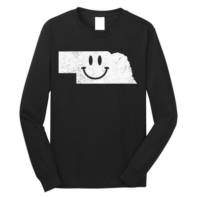 Smiling In NE – Funny Nebraska Happy Face Long Sleeve Shirt