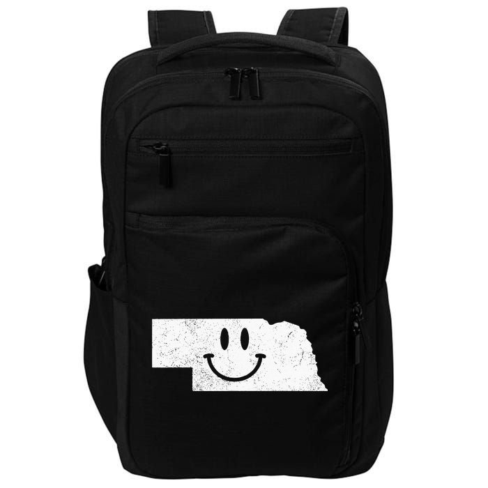 Smiling In NE – Funny Nebraska Happy Face Impact Tech Backpack