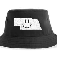 Smiling In NE – Funny Nebraska Happy Face Sustainable Bucket Hat