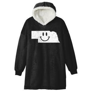 Smiling In NE – Funny Nebraska Happy Face Hooded Wearable Blanket