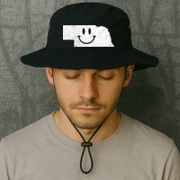 Smiling In NE – Funny Nebraska Happy Face Bucket Hat