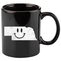 Smiling In NE – Funny Nebraska Happy Face 11oz C Handle Ceramic Mug