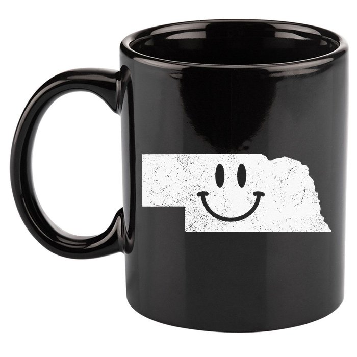 Smiling In NE – Funny Nebraska Happy Face 11oz C Handle Ceramic Mug