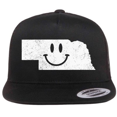 Smiling In NE – Funny Nebraska Happy Face Flatbill Hat