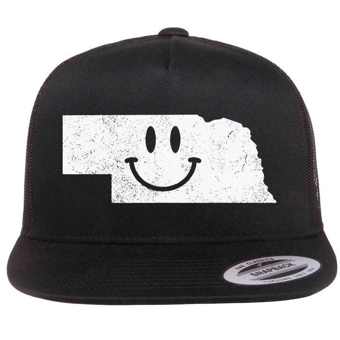 Smiling In NE – Funny Nebraska Happy Face Flatbill Hat